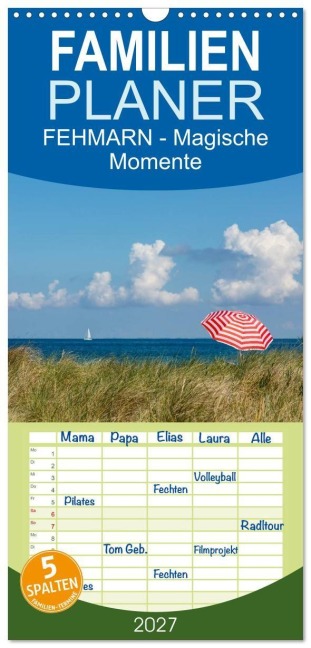 Familienplaner 2027 - FEHMARN - Magische Momente mit 5 Spalten (Wandkalender, 21 x 45 cm) CALVENDO - Naturfotografie Stephan Rech