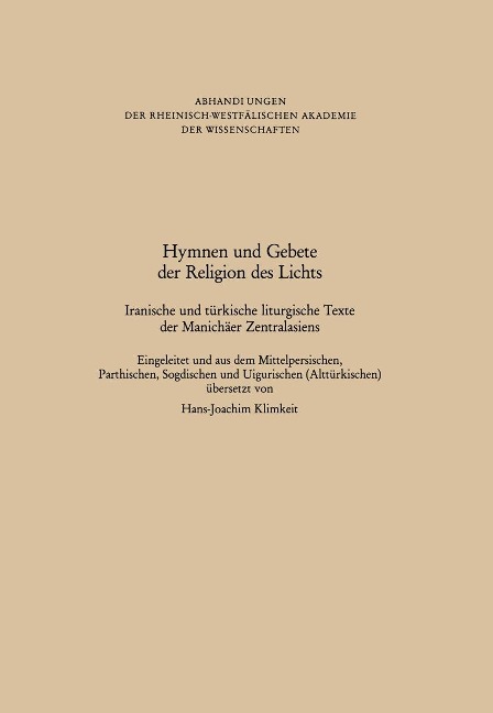 Hymnen und Gebete der Religion des Lichts - 