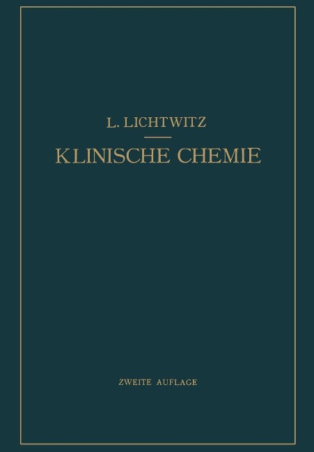 Klinische Chemie - L. Lichtwitz