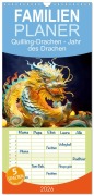Cover-Bild zum Titel 'Familienplaner 2026 - Quilling-Drachen - Jahr des Drachen mit 5 Spalten (Wandkalender, 21 x 45 cm) CALVENDO' von 'Anja Frost'