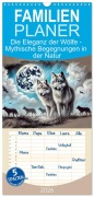 Cover-Bild zum Titel 'Familienplaner 2026 - Die Eleganz der Wölfe - Mythische Begegnungen in der Natur mit 5 Spalten (Wandkalender, 21 x 45 cm) CALVENDO' von 'Anja Frost'