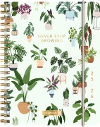 BRUNNEN Schülerkalender (2025/2026) "Little Plants", 2 Seiten = 1 Woche, A6, 208 Seiten, PP-Umschlag, mehrfarbig - 