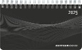 Querkalender Mini PP-Einband schwarz 2025 - Büro-Planer 15,6x9 cm - Tisch-Kalender - 1 Woche 2 Seiten - Ringbindung - Zettler - 