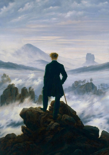 Caspar David Friedrich 'Der Wanderer über dem Nebelmeer' - Notizbuch A5 gepunktet - 100 Seiten 90g/m² - Soft Cover - FSC Papier - Notizbuch A5, Notebook A5
