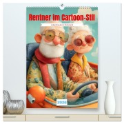 Cover-Bild zum Titel 'Rentner im Cartoon-Stil - Lebensfreude im Ruhestand (hochwertiger Premium Wandkalender 2026 DIN A2 hoch), Kunstdruck in Hochglanz' von 'Liselotte Brunner-Klaus'