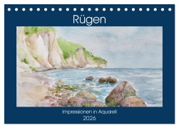 Rügen Impressionen in Aquarell (Tischkalender 2026 DIN A5 quer), CALVENDO Monatskalender - Sylwia Mesch