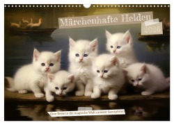 Cover-Bild zum Titel 'Märchenhafte Helden - Eine Reise in die magische Welt unserer Katzen (Wandkalender 2026 DIN A3 quer), CALVENDO Monatskalender' von 'Daniela Tapper'