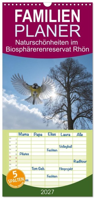 Familienplaner 2027 - Naturschönheiten im Biosphärerenreservat Rhön mit 5 Spalten (Wandkalender, 21 x 45 cm) CALVENDO - Manfred Hempe