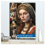 Cover-Bild zum Titel 'Noble Burgfrauen. Starke Persönlichkeiten des Mittelalters (hochwertiger Premium Wandkalender 2026 DIN A2 hoch), Kunstdruck in Hochglanz' von 'Rose Hurley'