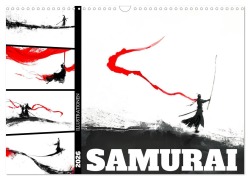 Cover-Bild zum Titel 'Samurai Illustrationen (Wandkalender 2026 DIN A3 quer), CALVENDO Monatskalender' von 'Dirk Meutzner'