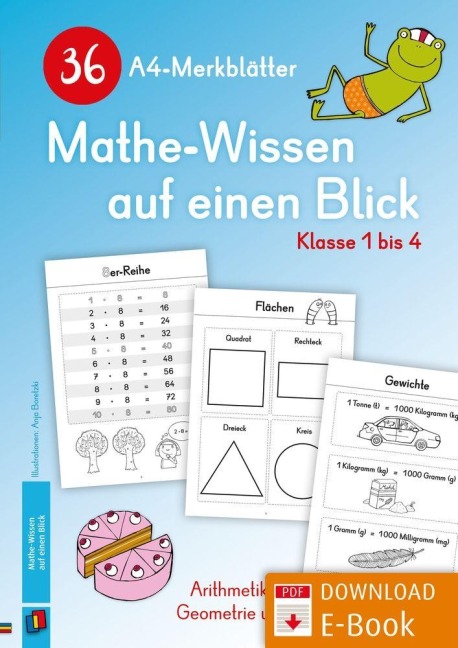 36 A4-Merkblätter Mathe-Wissen auf einen Blick - Klasse 1 bis 4 - 
