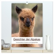 Cover-Bild zum Titel 'Gesichter der Alpakas - Unverwechselbare Charaktere und einzigartige Blicke (hochwertiger Premium Wandkalender 2026 DIN A2 hoch), Kunstdruck in Hochglanz' von 'Nicolette Wollentin'