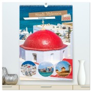 Cover-Bild zum Titel 'Stadt Mykonos - Reiseplaner (hochwertiger Premium Wandkalender 2026 DIN A2 hoch), Kunstdruck in Hochglanz' von 'Nina Schwarze'