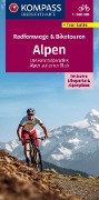 KOMPASS Radfernwegekarte Radfernwege & Biketouren Alpen - Übersichtskarte 1:500.000 - 
