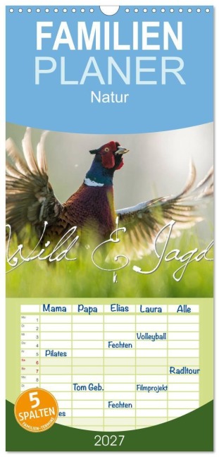 Familienplaner 2027 - Emotionale Momente: Wild und Jagd. mit 5 Spalten (Wandkalender, 21 x 45 cm) CALVENDO - Ingo Gerlach