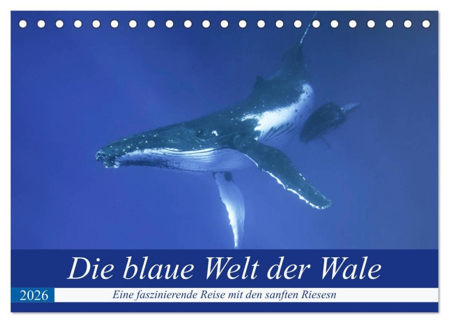 Die blaue Welt der Wale (Tischkalender 2026 DIN A5 quer), CALVENDO Monatskalender - Travelpixx. com Travelpixx. com