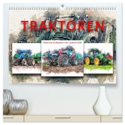 Cover-Bild zum Titel 'Traktoren - malerische Kraftpakete in der Landwirtschaft (hochwertiger Premium Wandkalender 2026 DIN A2 quer), Kunstdruck in Hochglanz' von 'Peter Roder'