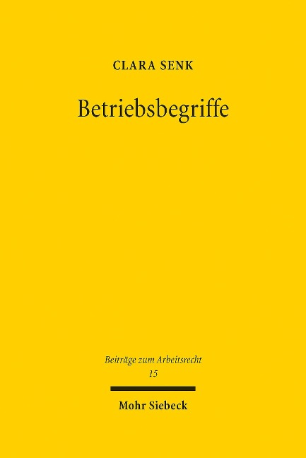 Betriebsbegriffe - Clara Senk