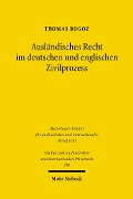 Cover-Bild zum Titel 'Ausländisches Recht im deutschen und englischen Zivilprozess' von 'Thomas Rogoz'