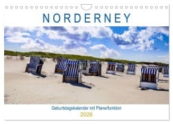 Cover-Bild zum Titel 'NORDERNEY Geburtstagskalender mit Planerfunktion (Wandkalender 2026 DIN A4 quer), CALVENDO Monatskalender' von 'Andrea Dreegmeyer'