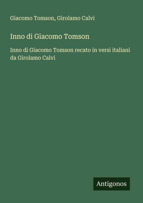 Inno di Giacomo Tomson - Giacomo Tomson, Girolamo Calvi