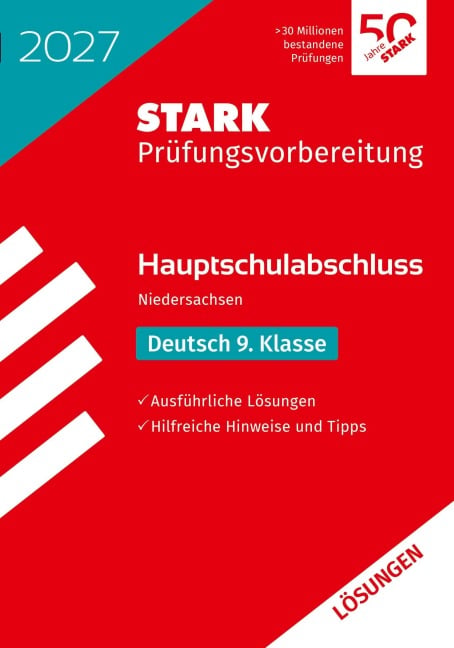 STARK Lösungen zu Deutsch 9. Klasse - Hauptschulabschluss 2027 Niedersachsen - Prüfungsvorbereitung - 