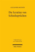 Cover-Bild zum Titel 'Die Scrutiny von Schiedssprüchen' von 'Alexander Archner'