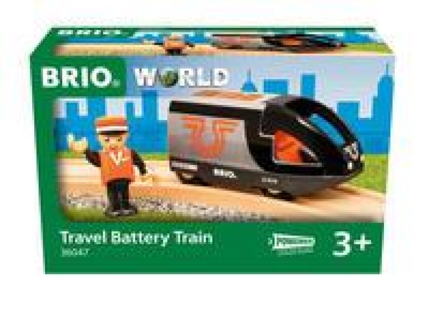 BRIO World - 36047 Orange-schwarzer Reisezug | Batteriebetriebener Spielzeugzug für Kinder ab 3 Jahren - 