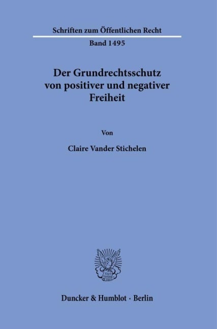 Der Grundrechtsschutz von positiver und negativer Freiheit. - Claire Vander Stichelen