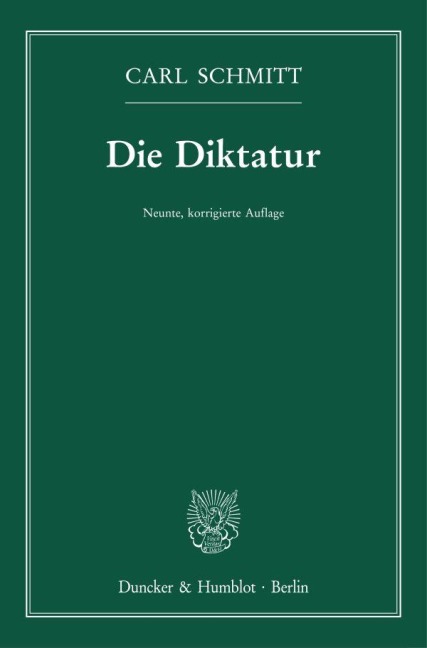 Die Diktatur. - Carl Schmitt