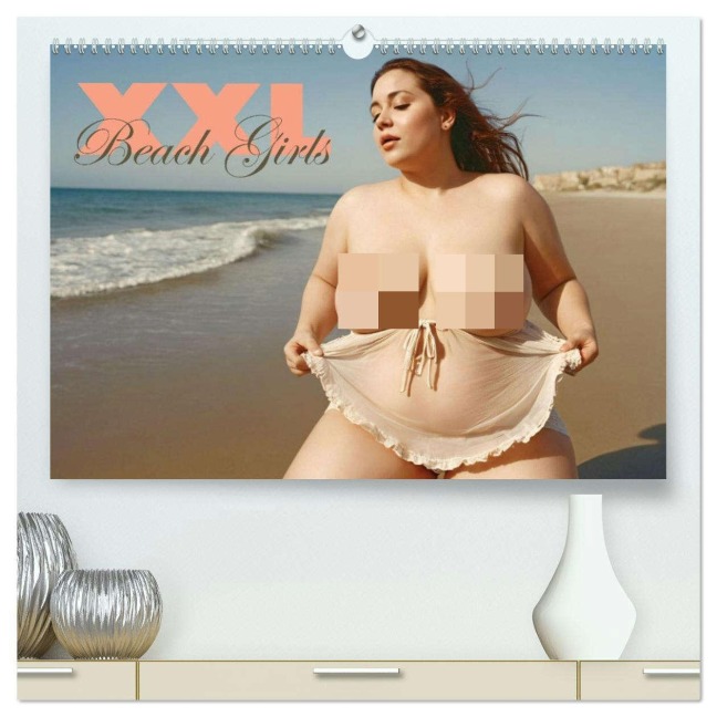 XXL Beach Girls Kalender - Kurvige Frauen am Strand (hochwertiger Premium Wandkalender 2026 DIN A2 quer), Kunstdruck in Hochglanz - Mimi Lyvia