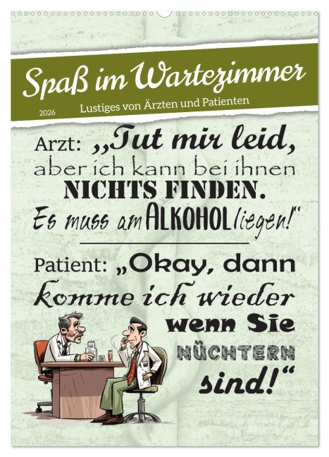 Spaß im Wartezimmer (Wandkalender 2026 DIN A2 hoch), CALVENDO Monatskalender - Sabine Löwer