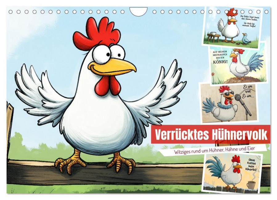 Verrücktes Hühnervolk (Wandkalender 2026 DIN A4 quer), CALVENDO Monatskalender - Sabine Löwer