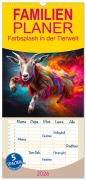 Cover-Bild zum Titel 'Familienplaner 2026 - Farbsplash in der Tierwelt mit 5 Spalten (Wandkalender, 21 x 45 cm) CALVENDO' von 'Rupert Kowalski'