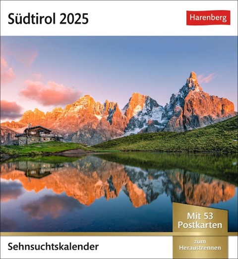 Südtirol Sehnsuchtskalender 2025 - Wochenkalender mit 53 Postkarten - 