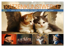 Cover-Bild zum Titel 'Katzenkunstwerke (Wandkalender 2026 DIN A2 quer), CALVENDO Monatskalender' von 'Sabine Löwer'
