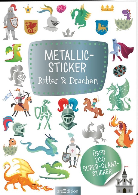 Metallic-Sticker - Ritter & Drachen - 