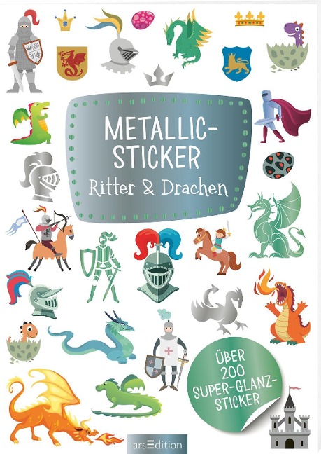 Metallic-Sticker - Ritter & Drachen - 