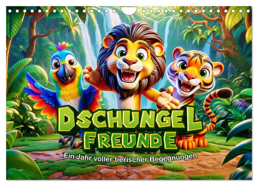 Dschungel-Freunde: Ein Jahr voller tierischer Begegnungen (Wandkalender 2026 DIN A4 quer), CALVENDO Monatskalender - Artefacti Artefacti