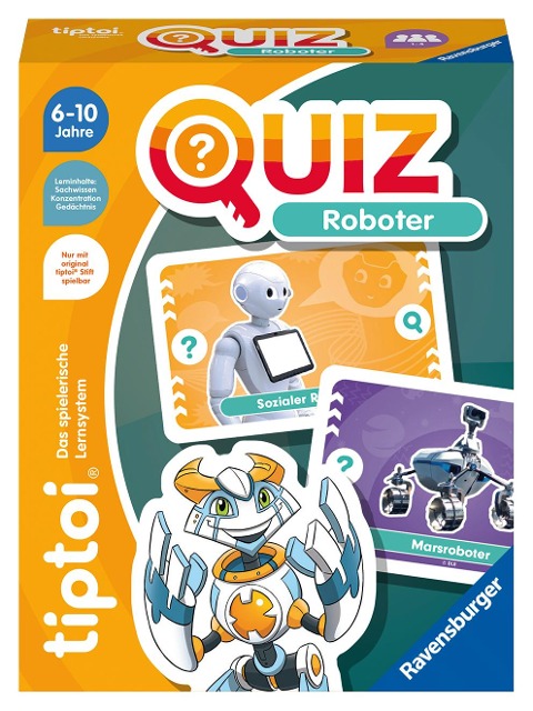 Ravensburger tiptoi 00164 Quiz Roboter, Quizspiel für Kinder ab 6 Jahren, für 1-4 Spieler - 