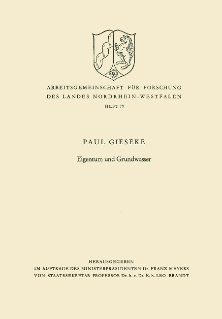 Eigentum und Grundwasser - Paul Gieseke