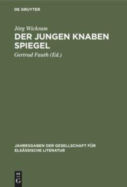Der jungen Knaben Spiegel - Jörg Wickram