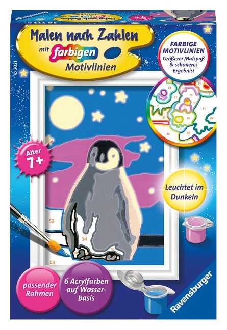 Ravensburger Malen nach Zahlen 28775 - Kleiner Pinguin - Kinder ab 7 Jahren - 