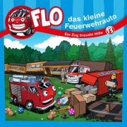 Cover-Bild zum Titel '13: Ein Zug braucht Hilfe' von 'Flo das kleine Feuerwehrauto, Christian Mörken'