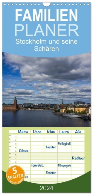 Familienplaner 2027 - Stockholm und seine Schären mit 5 Spalten (Wandkalender, 21 x 45 cm) CALVENDO - Www. Drees. Dk Drees