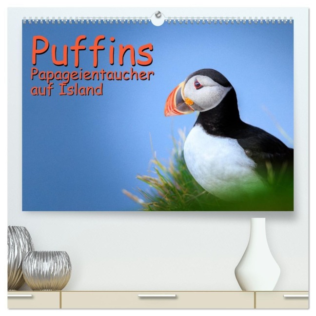 Puffins - Papageientaucher auf Island (hochwertiger Premium Wandkalender 2026 DIN A2 quer), Kunstdruck in Hochglanz - Gerd-Uwe Neukamp