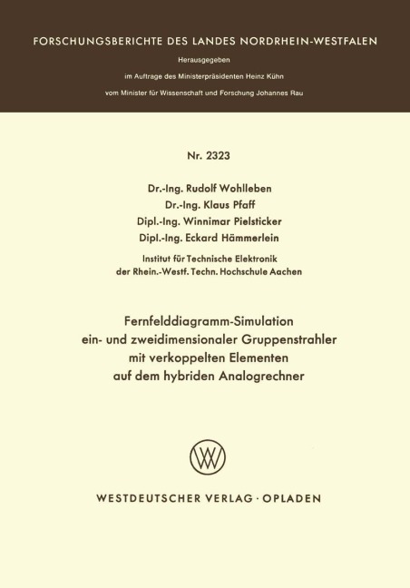 Fernfelddiagramm-Simulation ein- und zweidimensionaler Gruppenstrahler mit verkoppelten Elementen auf dem hybriden Analogrechner - 