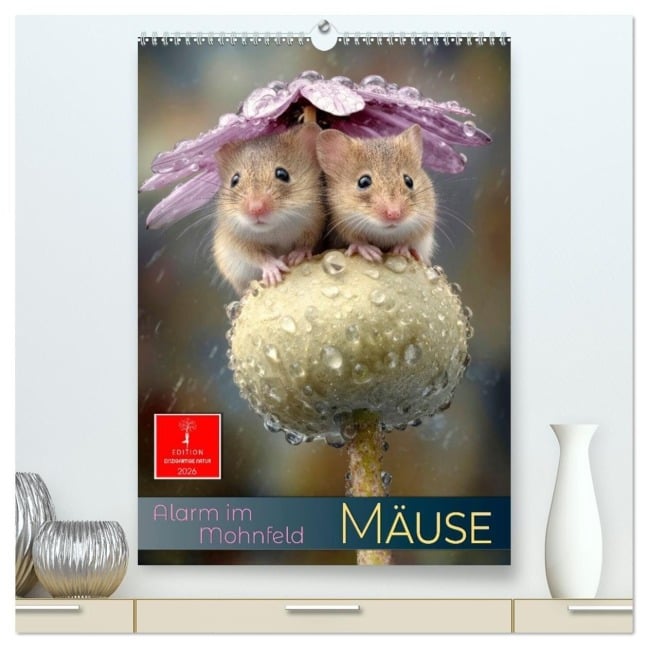 Mäuse - Alarm im Mohnfeld (hochwertiger Premium Wandkalender 2026 DIN A2 hoch), Kunstdruck in Hochglanz - Roder Roder