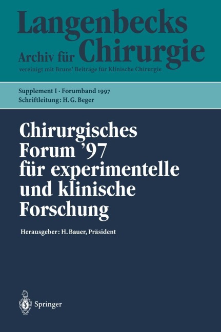 Chirurgisches Forum '97 für experimentelle und klinische Forschung - 