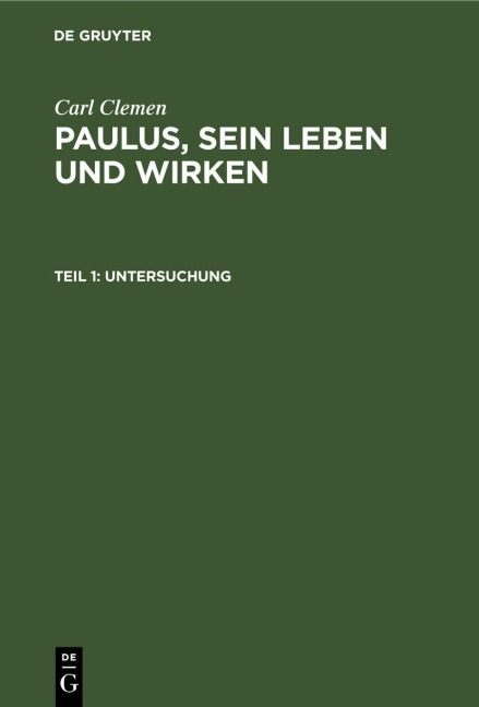 Untersuchung - Carl Clemen